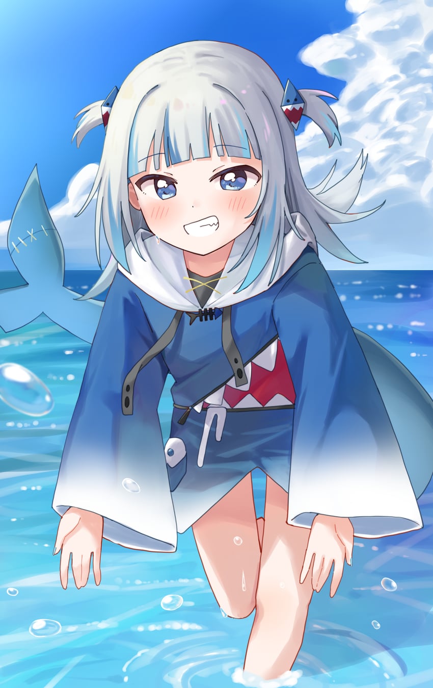 gawr gura (hololive and 1 more) drawn by haru_(konomi_150)
