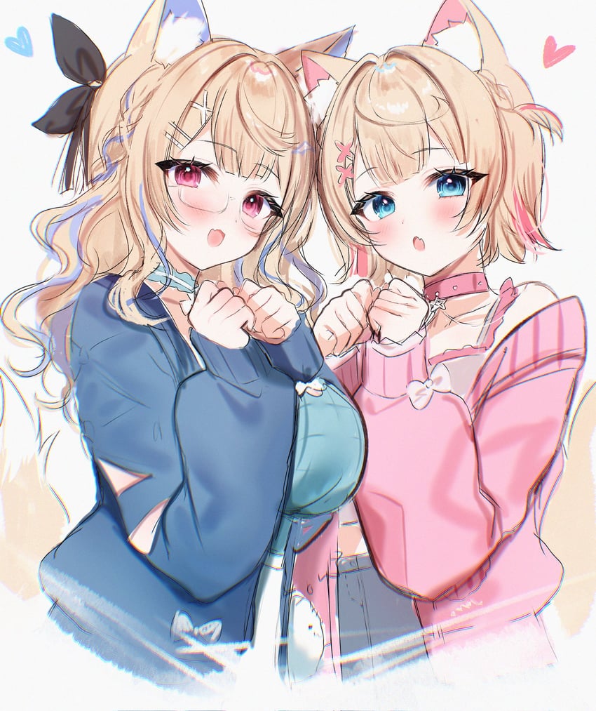 fuwawa abyssgard and mococo abyssgard (hololive and 1 more) drawn by maru_ccy