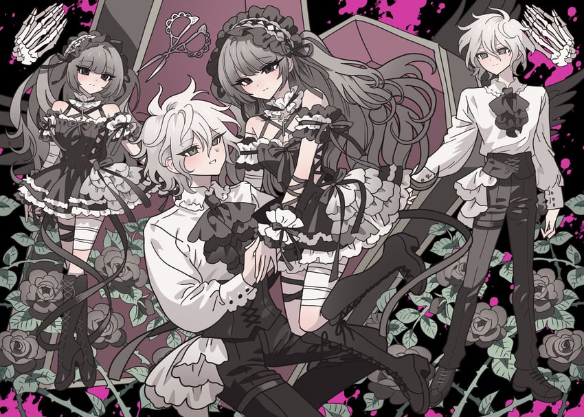 komaeda nagito (original and 2 more) drawn by meremero