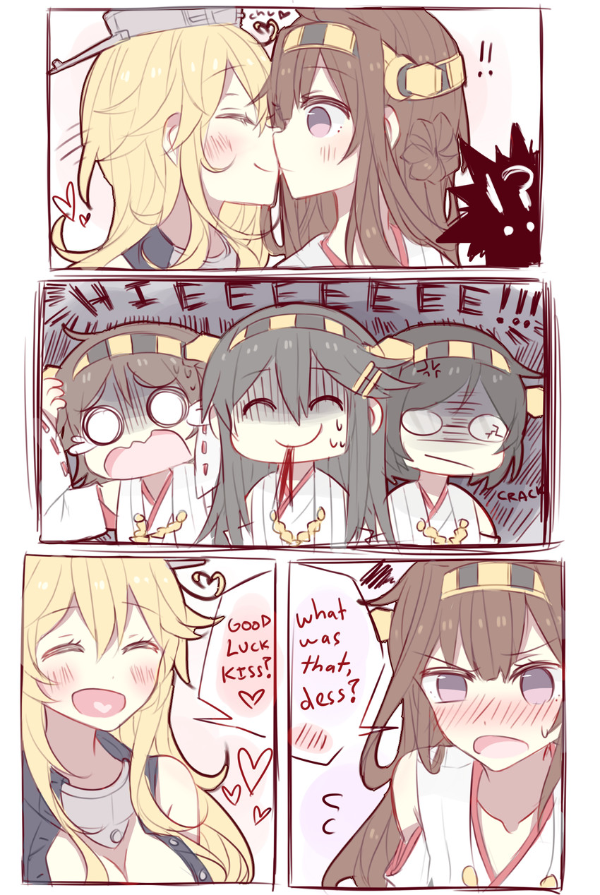 kongou, haruna, iowa, hiei, and kirishima (kantai collection) drawn by kvlen