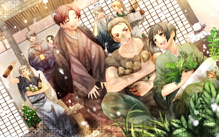 america, united kingdom, japan, russia, china, and 3 more (axis powers hetalia) drawn by hana_(yui)