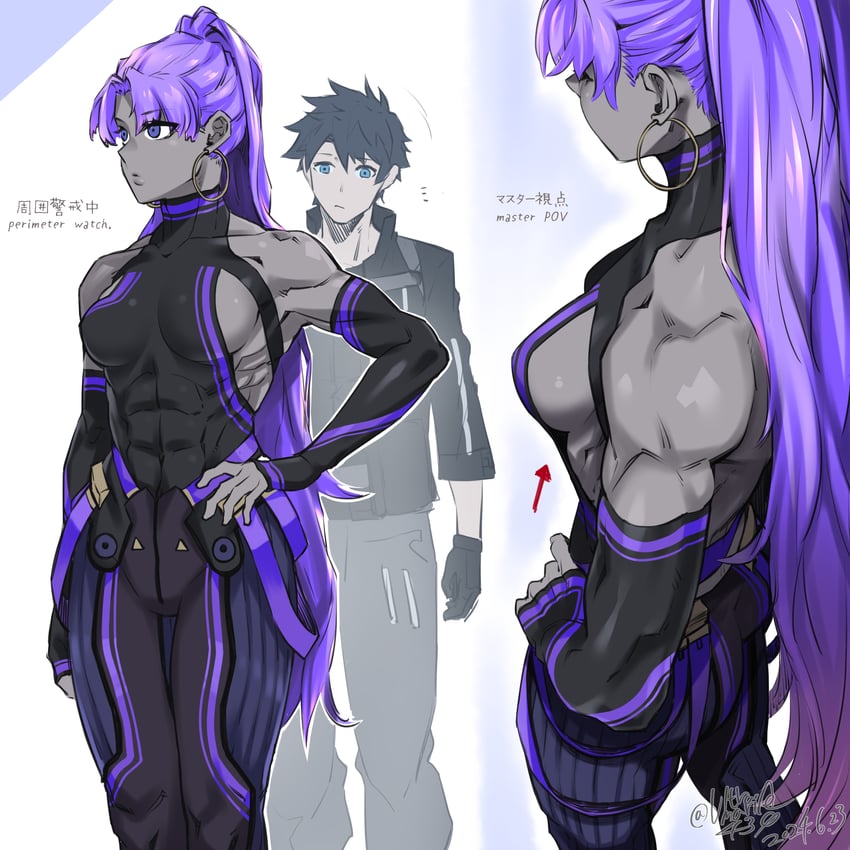 fujimaru ritsuka, assassin, and female assassin (fate and 1 more) drawn by shin_(ultramarine430)