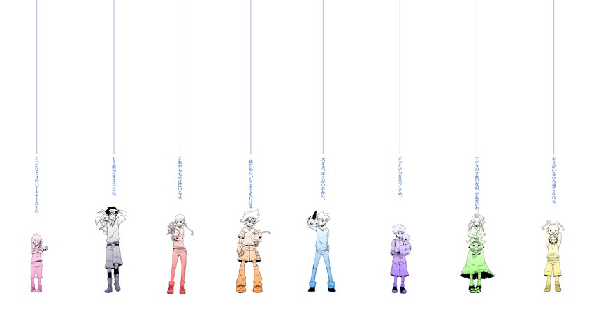 yagami hikari, yagami taichi, tachikawa mimi, takenouchi sora, takaishi takeru, and 11 more (digimon and 1 more) drawn by reo_(pixiv_1466910)