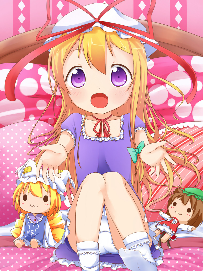 yakumo yukari, yakumo ran, and chen (touhou) drawn by makuran