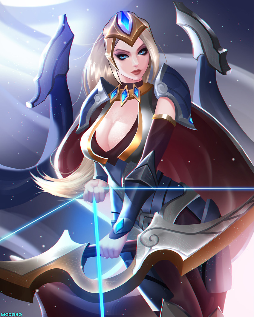 ashe and championship ashe (league of legends) drawn by mcdobo