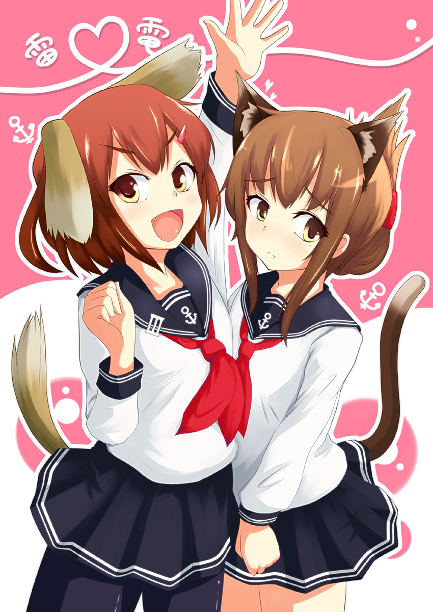 inazuma and ikazuchi (kantai collection) drawn by minazuki_(aqua-city)