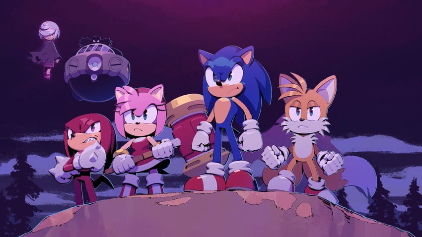 sonic the hedgehog, amy rose, tails, knuckles the echidna, dr. eggman, and 1 more (sonic and 1 more) drawn by evan_stanley