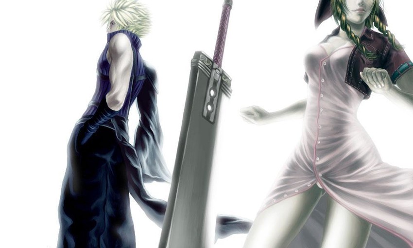 cloud strife and aerith gainsborough (final fantasy and 2 more)