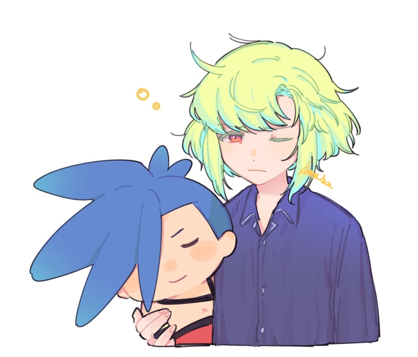 lio fotia and galo thymos (promare) drawn by kome_1022