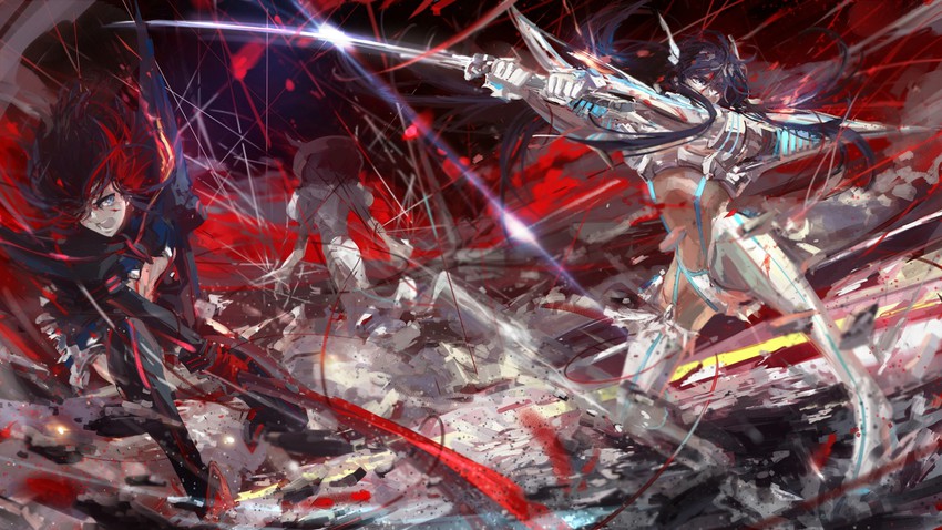 matoi ryuuko, senketsu, kiryuuin satsuki, and kiryuuin ragyou (kill la kill) drawn by stu_dts