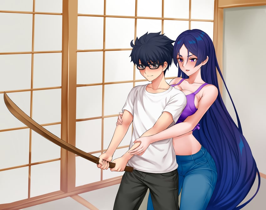 minamoto no raikou and tohno shiki (fate and 3 more) drawn by ianzky