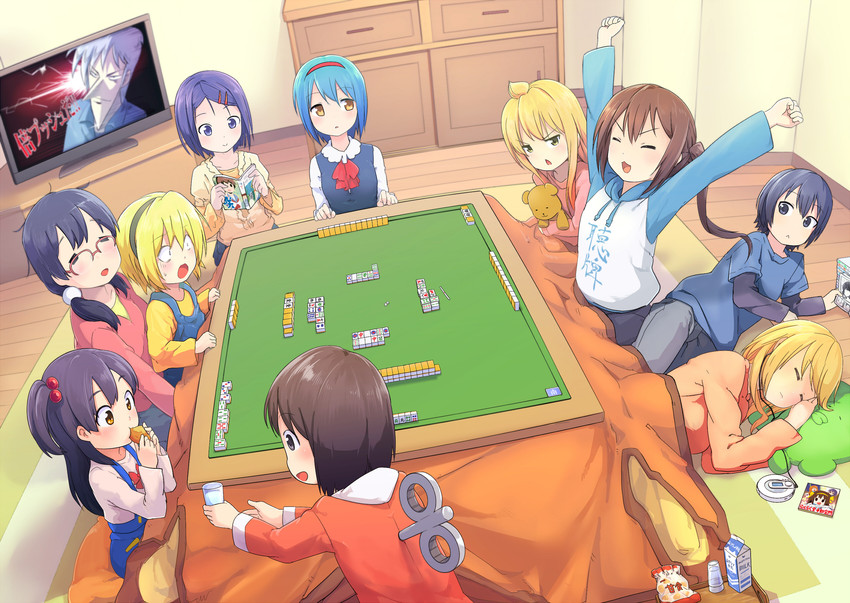 suzumiya haruhi, nagato yuki, asahina mikuru, houjou satoko, kitashirakawa tamako, and 10 more (suzumiya haruhi no yuuutsu and 9 more) drawn by magenta_(atyana)