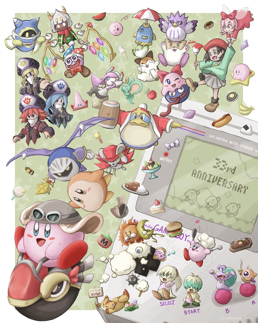 kirby, meta knight, waddle dee, king dedede, magolor, and 32 more (kirby and 10 more) drawn by takumiya_boc
