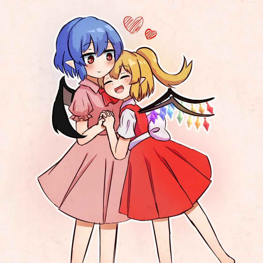 remilia scarlet and flandre scarlet (touhou) drawn by ferdy's_lab