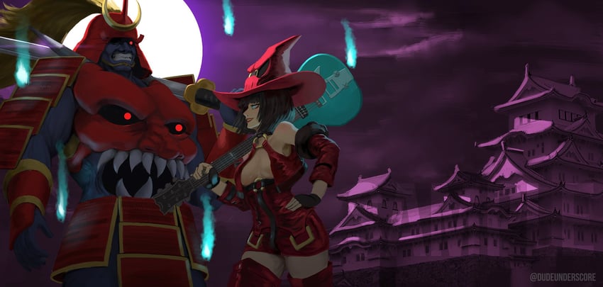 i-no and bishamon (guilty gear and 2 more) drawn by dudeunderscore