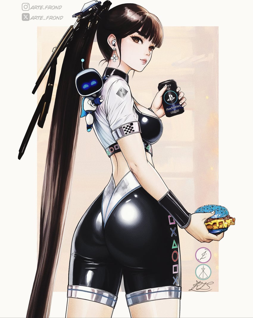 eve and astro bot (stellar blade and 1 more) drawn by arte_frond
