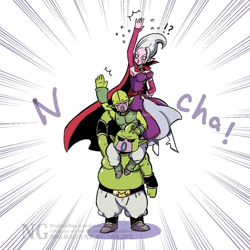 dr. arinsu, majin kuu, and majin duu (dragon ball and 1 more) drawn by ireba_sui