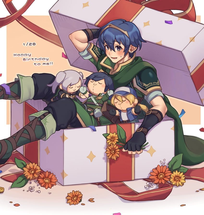 female robin, marth, chrom, and terry bogard (fire emblem and 2 more) drawn by nyo02921978
