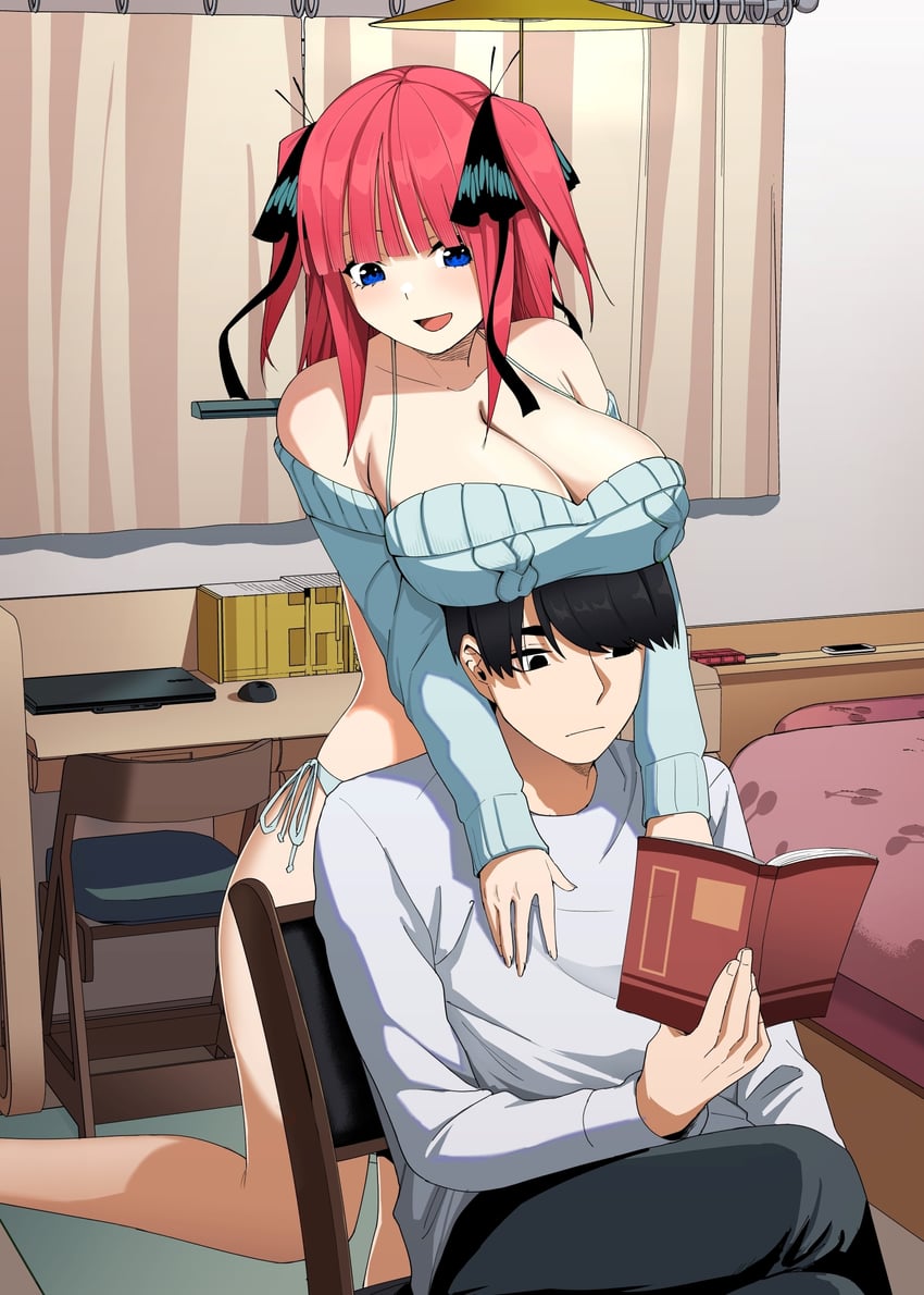 nakano nino and uesugi fuutarou (go-toubun no hanayome) drawn by kosmos_beta