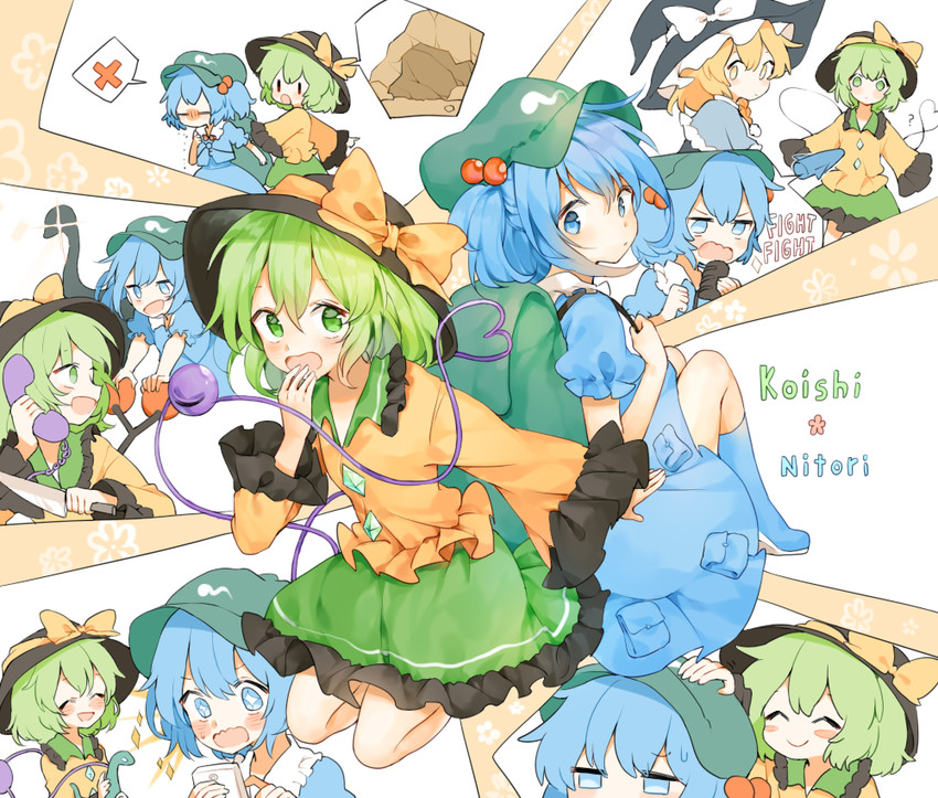kirisame marisa, komeiji koishi, and kawashiro nitori (touhou) drawn by misha_(hoongju)