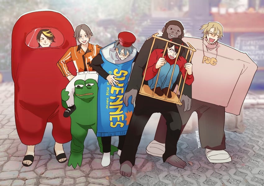 crewmate, ike eveland, vox akuma, luca kaneshiro, mysta rias, and 4 more (nijisanji and 3 more) drawn by nachi97638558