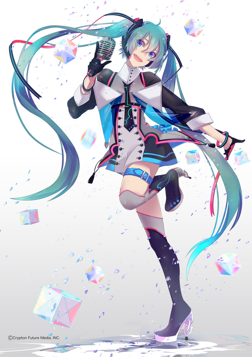 hatsune miku and magical mirai miku (vocaloid and 2 more) drawn by hoshima