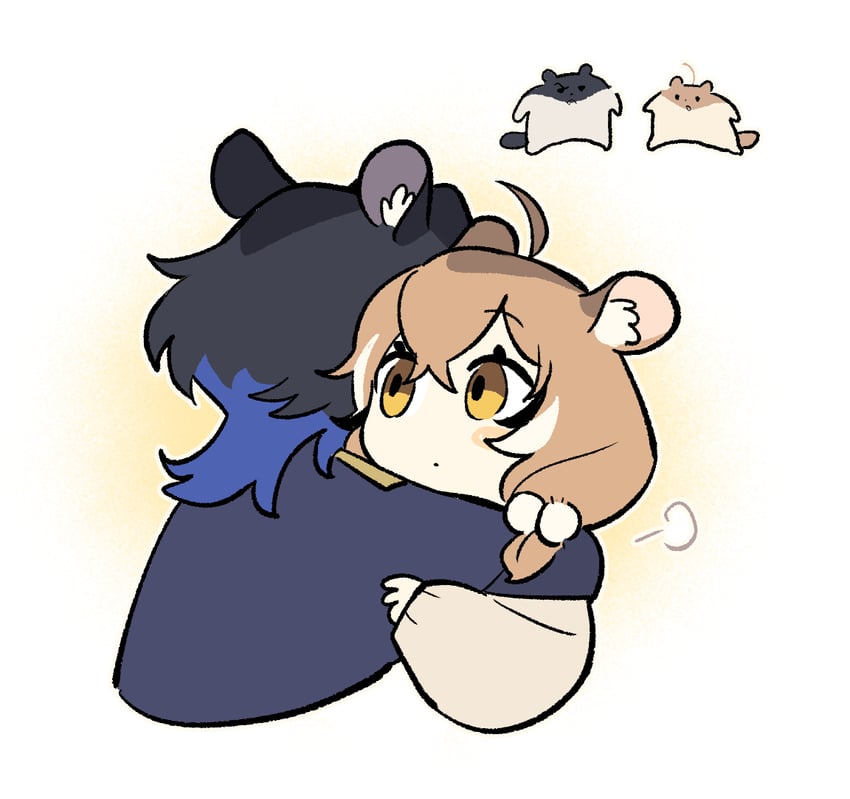 ouro kronii and nanashi mumei (hololive and 1 more) drawn by guoo