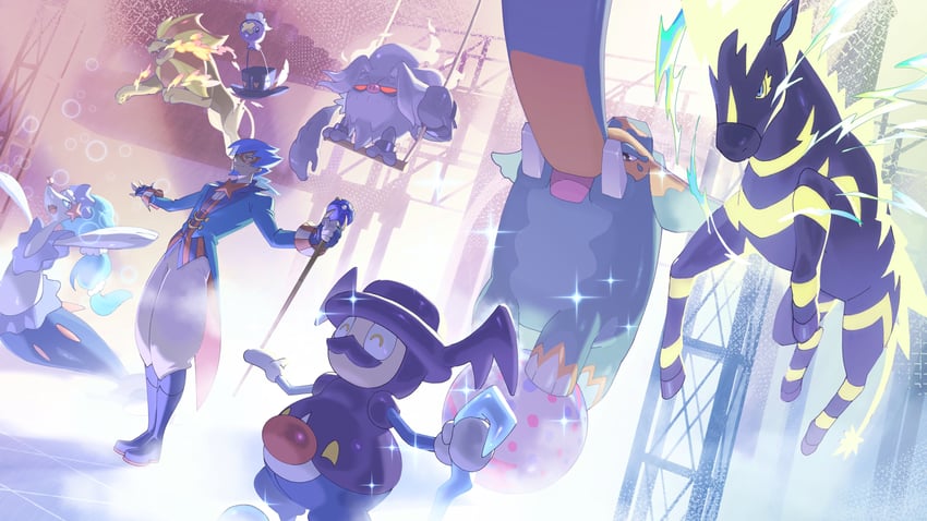 drifloon, primarina, zebstrika, pyroar, copperajah, and 2 more (pokemon) drawn by miconomicon