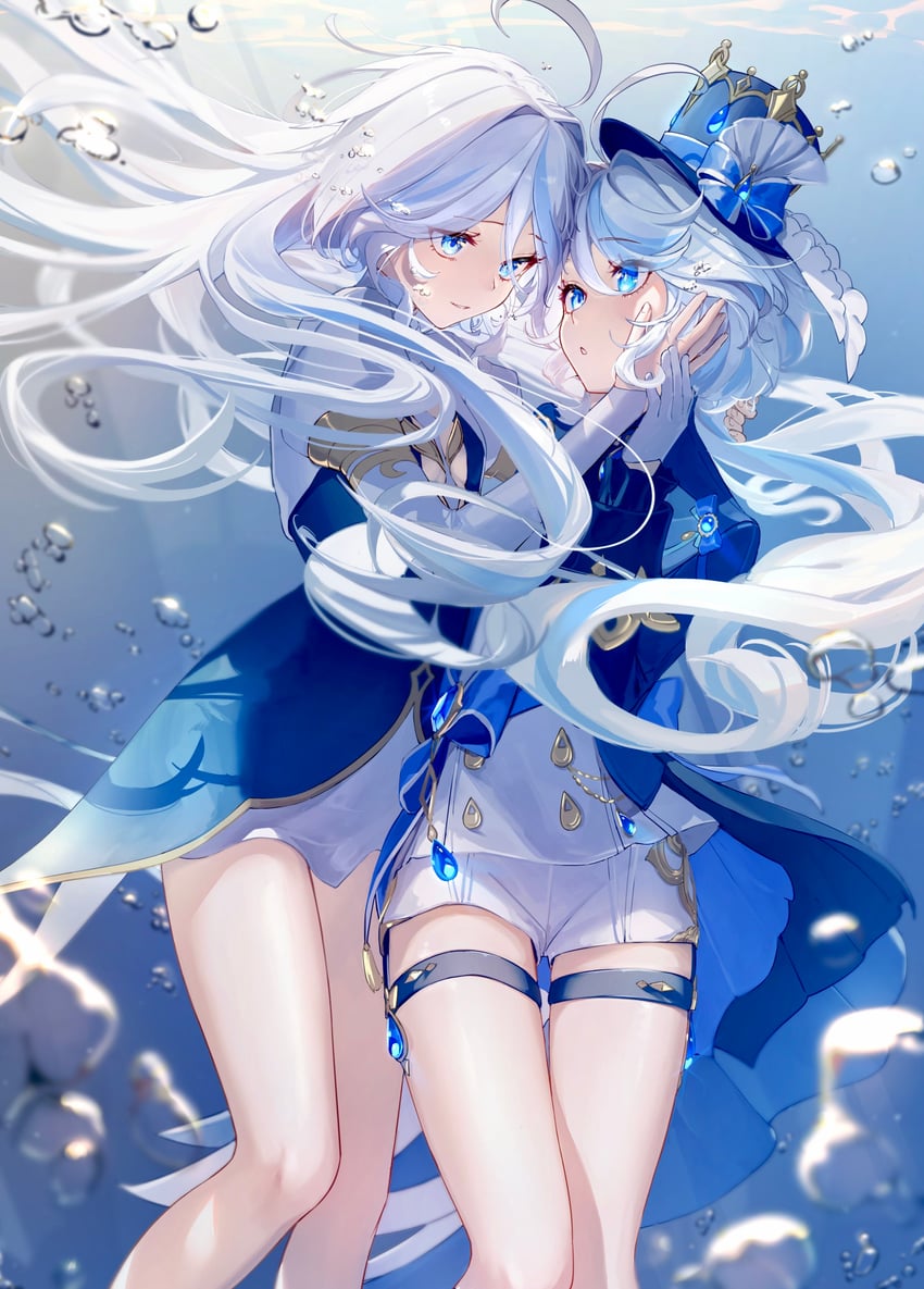 furina and focalors (genshin impact) drawn by imasaki_kei