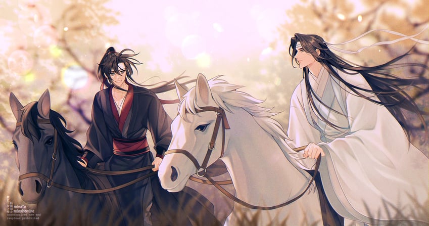 wei wuxian and lan wangji (modao zushi) drawn by minataka94