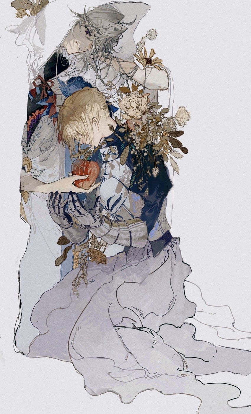 artoria pendragon, saber, and merlin (fate and 1 more) drawn by gou_haihaihaihai