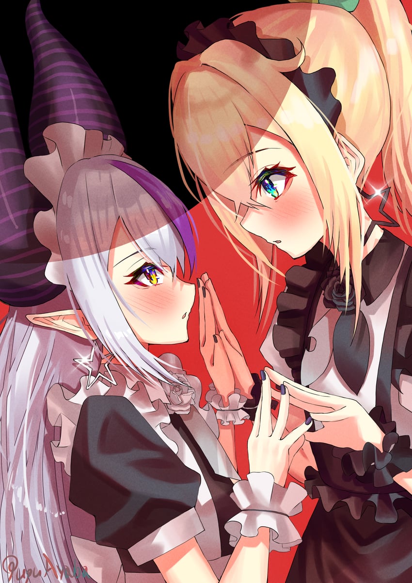 la+ darknesss and kazama iroha (hololive and 1 more) drawn by pupu_ayaba