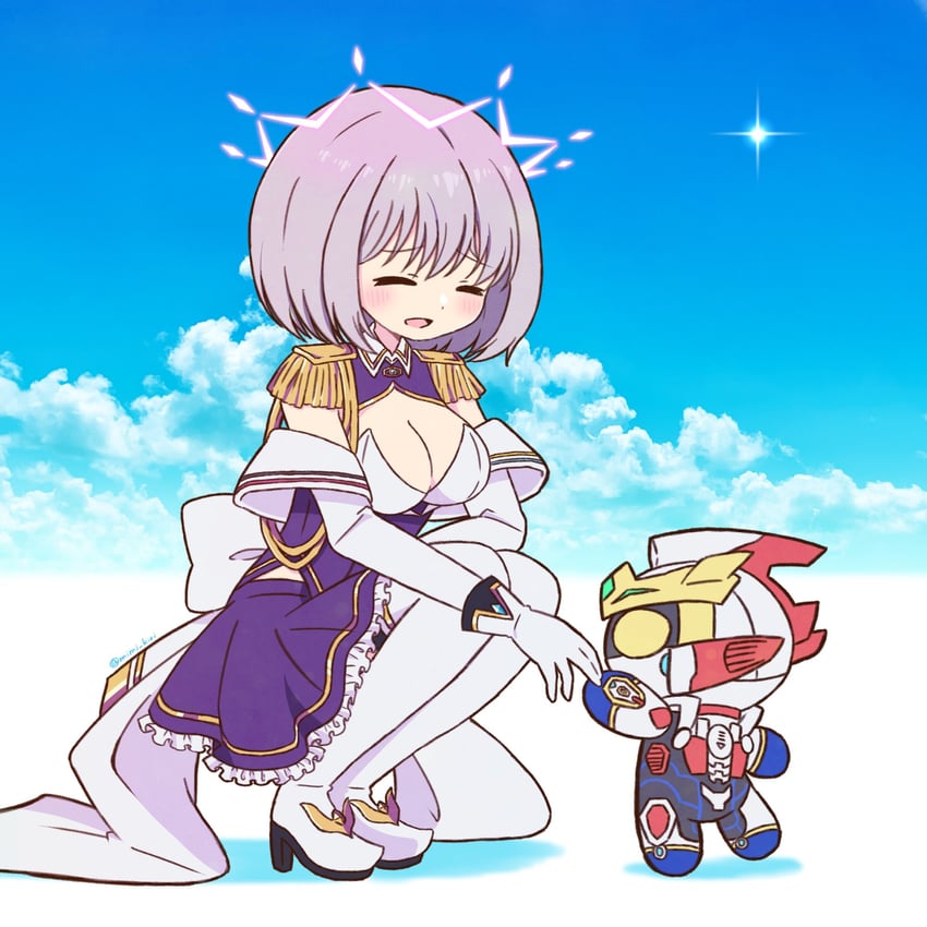 shinjou akane, gridman, and gridman universe fighter (gridman universe) drawn by mimi_kiri