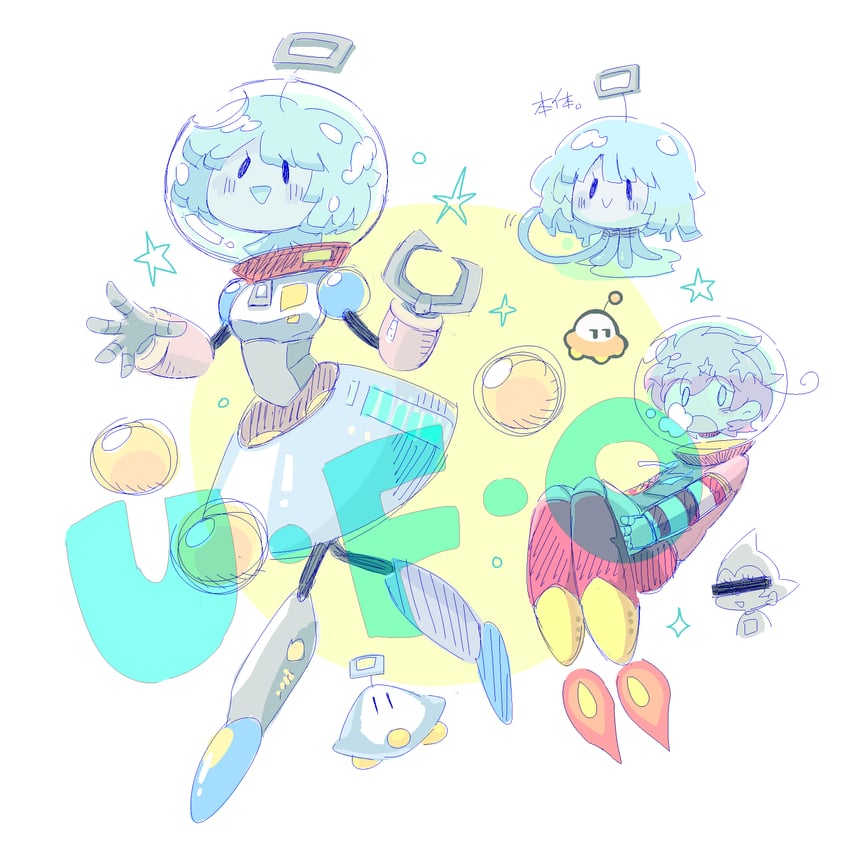 kirby, ufo, ranger kirby, and space ranger kirby (kirby) drawn by beco_(100me)