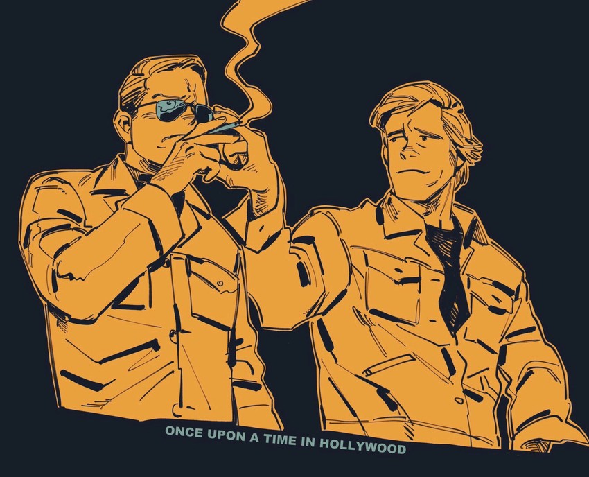 leonardo dicaprio, brad pitt, cliff booth, and rick dalton (once upon a time in hollywood) drawn by dam_(okdam3)