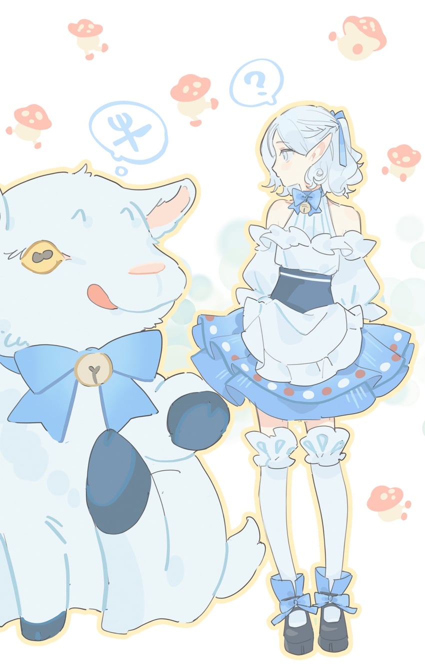 mithrun, walking mushroom, and goat (dungeon meshi) drawn by maymeriko
