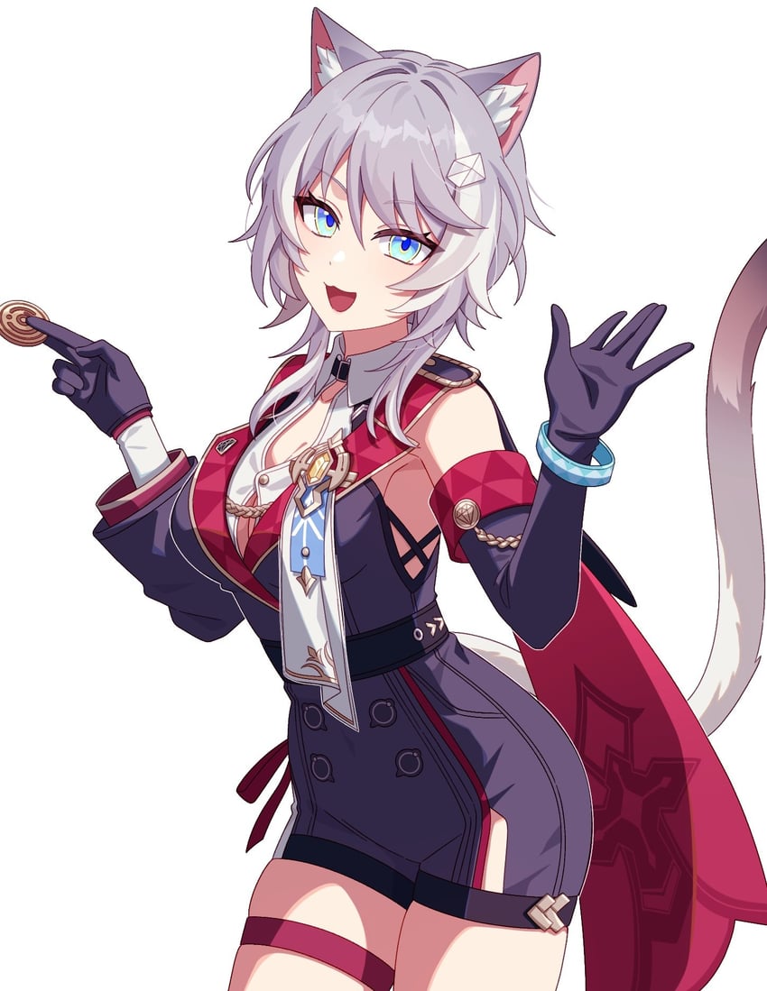 topaz and cipher (honkai and 1 more) drawn by pochimaru_(marumaru_wanwan)