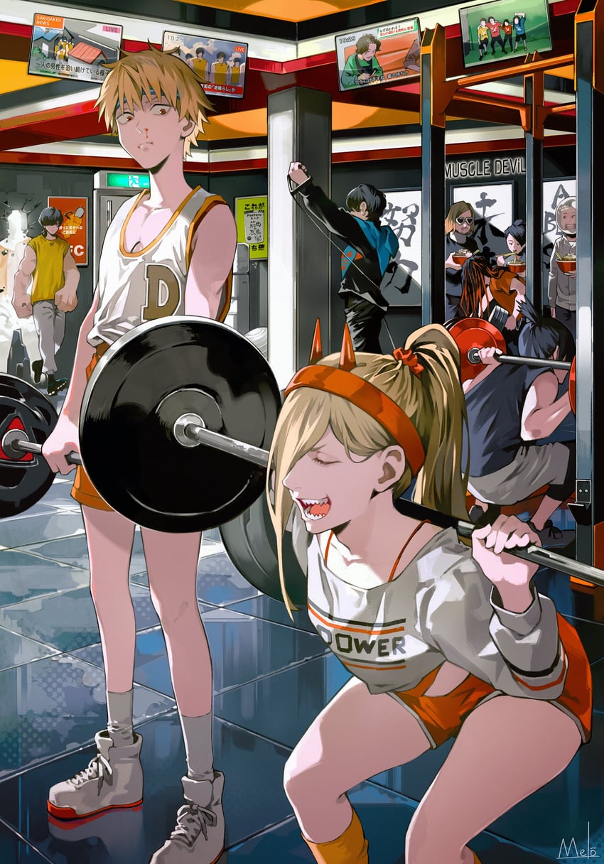 power, denji, hayakawa aki, and yonezu kenshi (chainsaw man and 1 more) drawn by kyuuba_melo