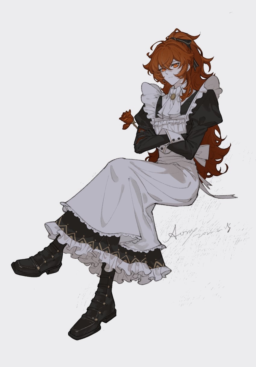 diluc (genshin impact) drawn by aoma_(xuanzexuexi)
