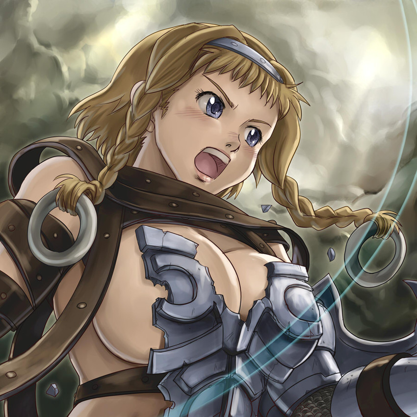 leina and exiled warrior leina (queen's blade) drawn by hamoto
