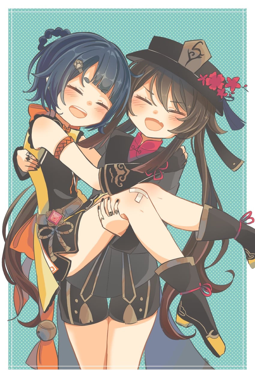 hu tao and xiangling (genshin impact) drawn by mizu_3332