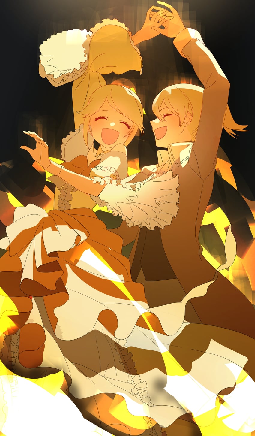 kagamine rin, kagamine len, riliane lucifen d'autriche, and allen avadonia (vocaloid and 3 more) drawn by paldu