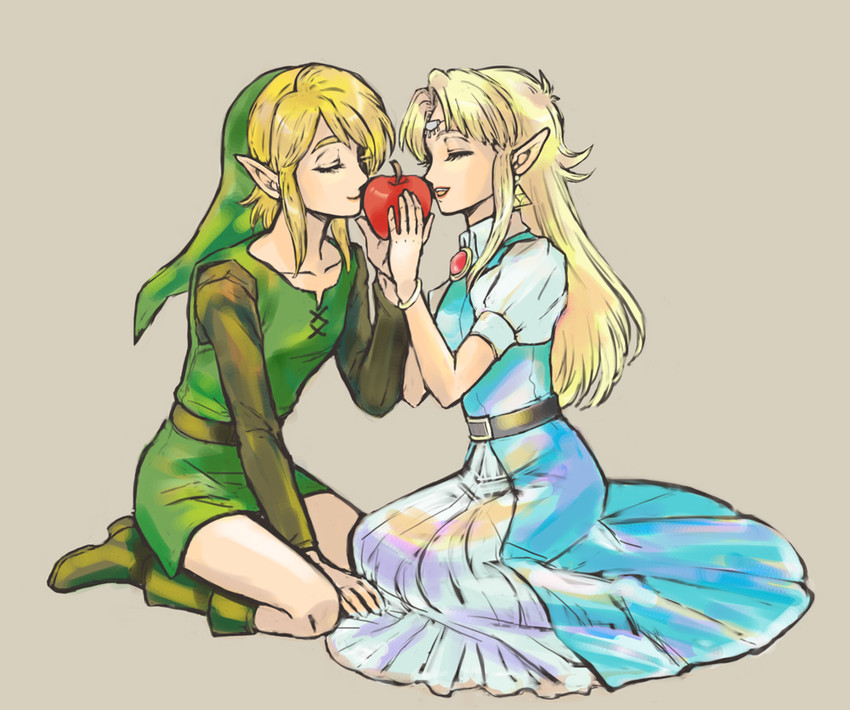 link and princess zelda (the legend of zelda and 1 more) drawn by hakobe_(ichiru)