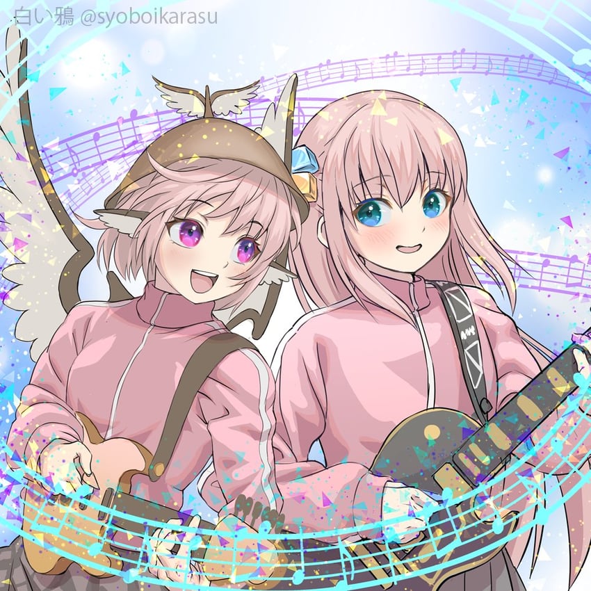 mystia lorelei and gotoh hitori (touhou and 1 more) drawn by shiroi_karasu
