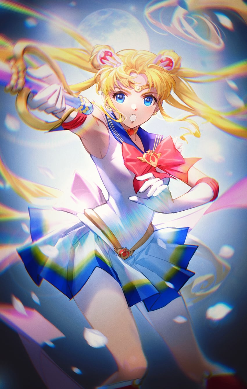 tsukino usagi, sailor moon, and super sailor moon (bishoujo senshi sailor moon and 1 more) drawn by eclosion