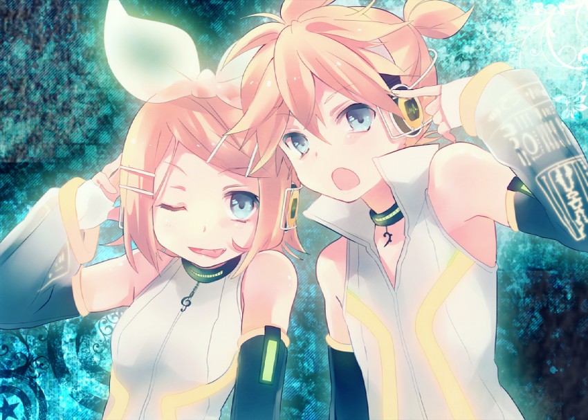 kagamine rin and kagamine len (vocaloid) drawn by ousaka_nozomi