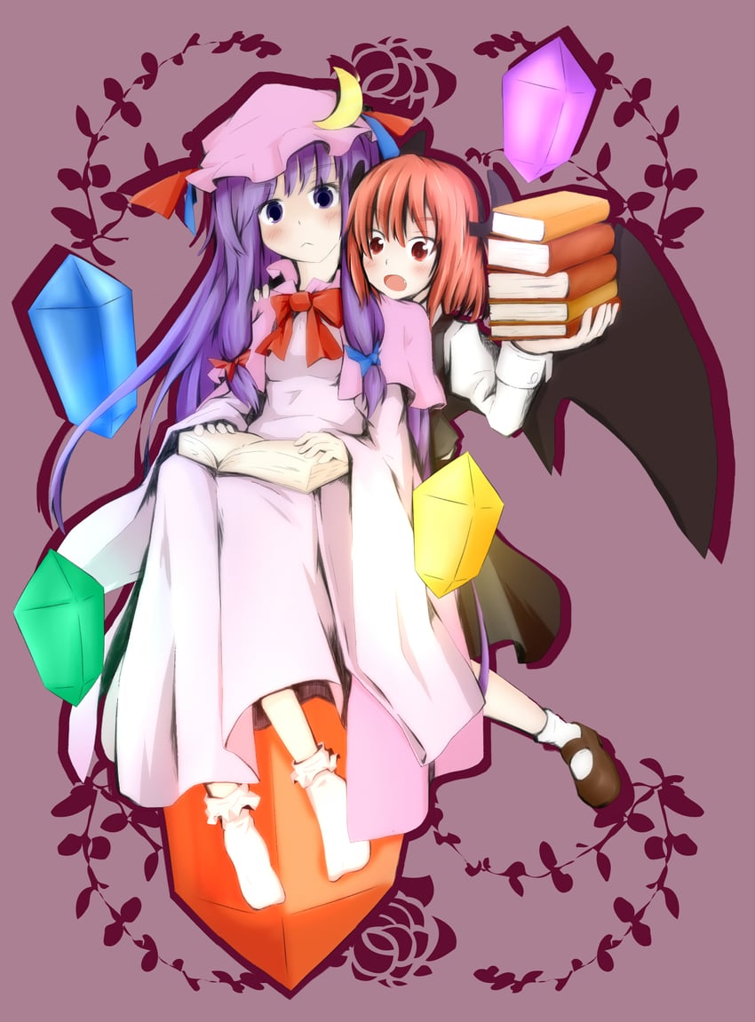 patchouli knowledge and koakuma (touhou) drawn by kuroneko_(kuroi-neko)