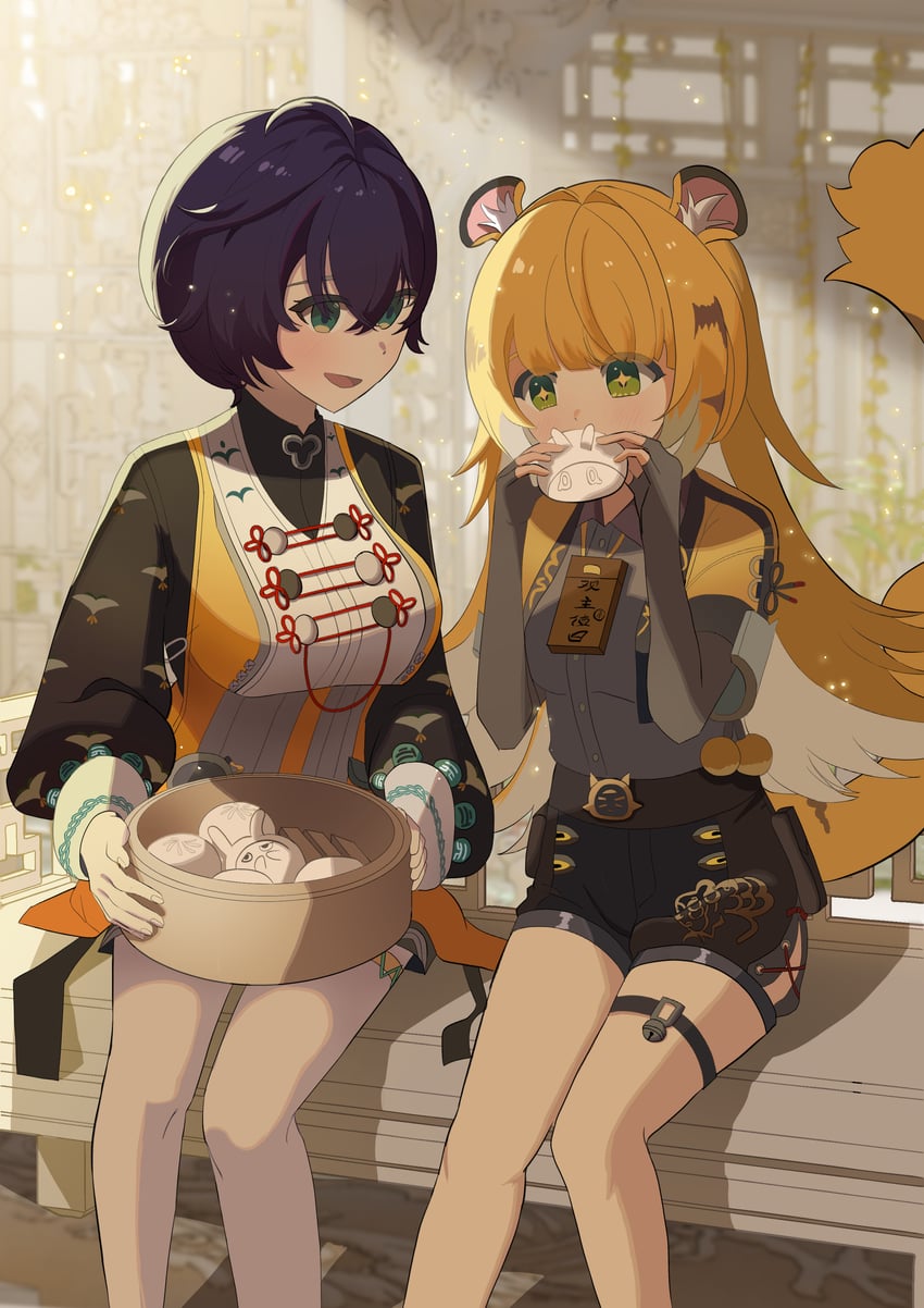 ju fufu, belle, and wise (zenless zone zero) drawn by enkei_(enekei16)