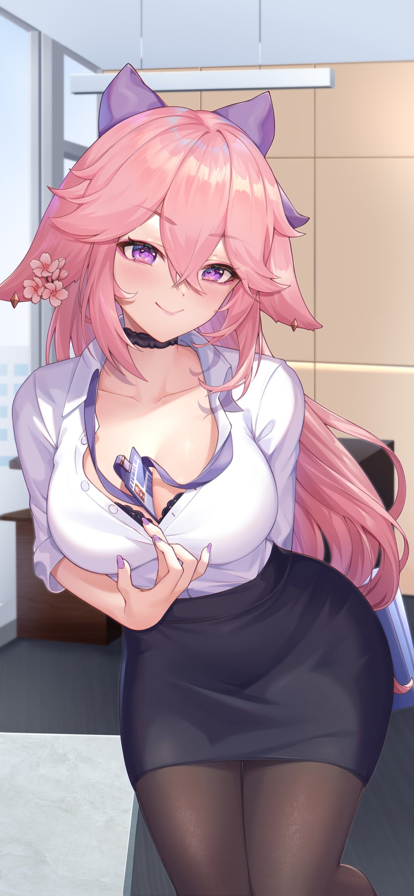 yae miko (genshin impact) drawn by kuroida