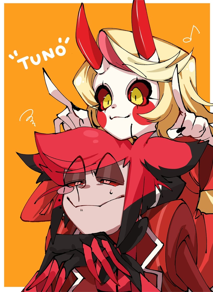 charlie morningstar and alastor (hazbin hotel) drawn by honeko_06